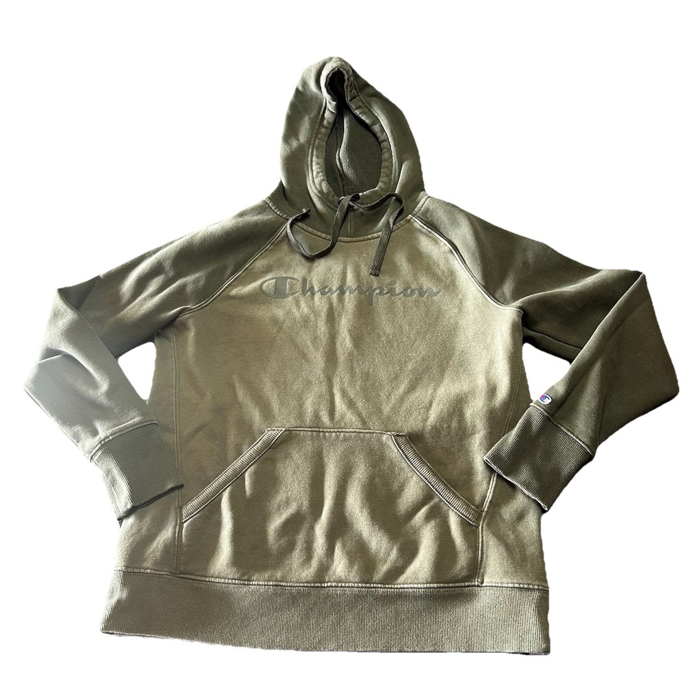 Champion hoodie men's size medium green camo gym athletic workout casual